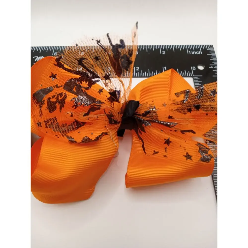 2 Light Up Halloween Bows Black Bow/Orange Bow 1018-19